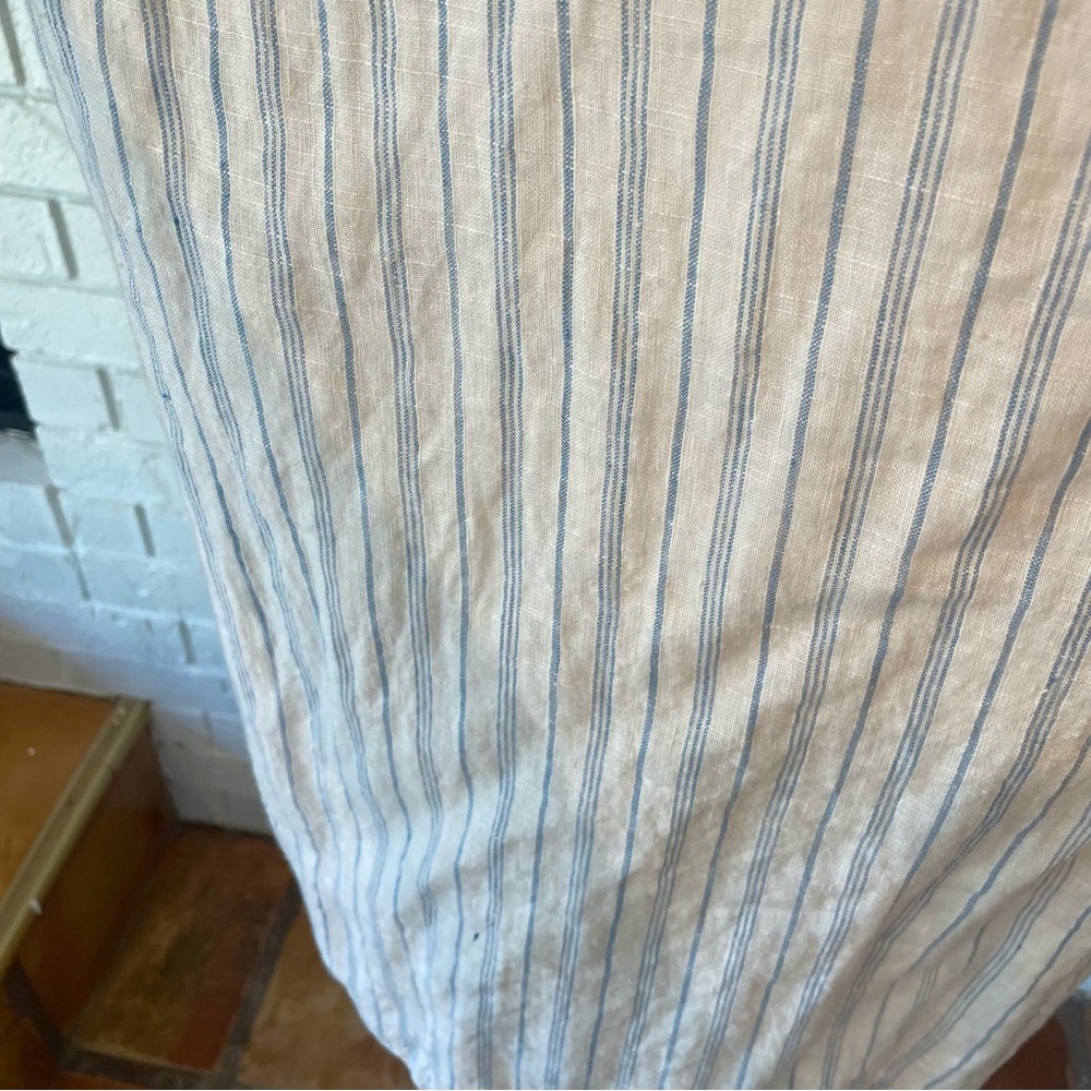 CP shades 100% Linen Blue Striped Tunic Small - Picture 8 of 12